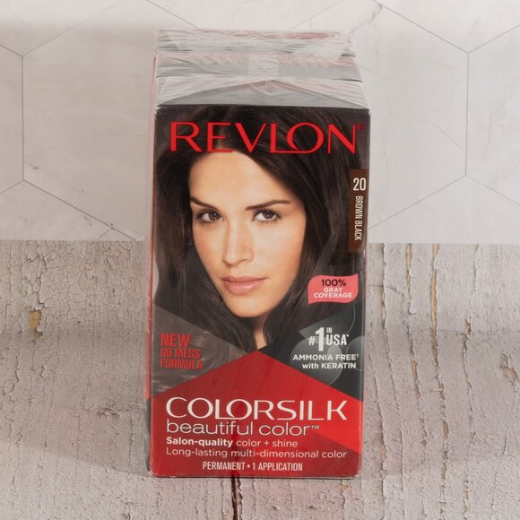 Revlon ColorSilk Permanent Hair Color with Bond Repair Complex - 20 Brown Black - Picture 1 of 4